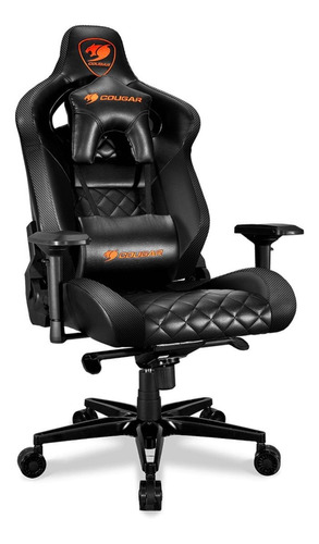 Cadeira de escritório Cougar Armor Titan gamer ergonômica  preta com estofado de couro sintético