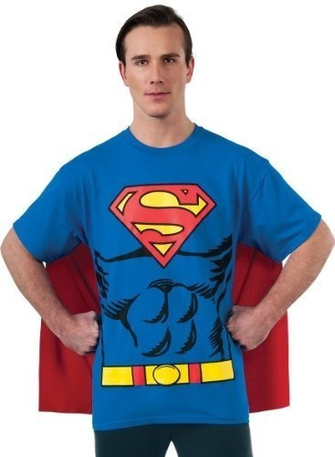 Dc Comics Superman Costume Camiseta Con Capa