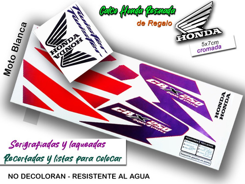 Calcos Tipo Original Honda Cbx 250 Twister 2012