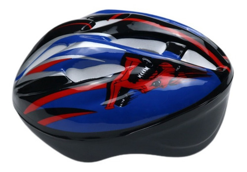 Imagem 6 de 8 de Kit Azul Capacete Joelheira Cotoveleira Munhequeira Infantil
