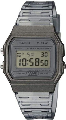 Reloj Pulsera Casio F-91ws-8 Gris De Resina Transparente®