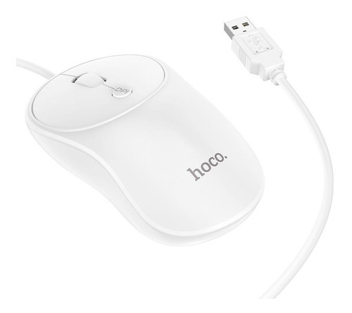 Mouse Hoco Gm13 Blanco Con Cable