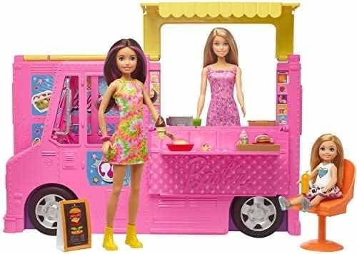 Barbie + Limusina Expandible Con 4 Hermanas + Accesorios