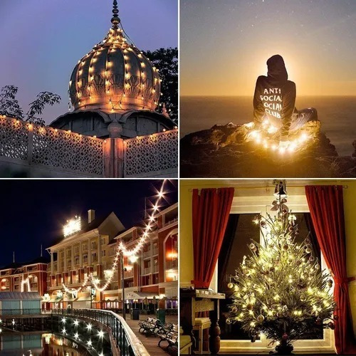12 M Solar Luces De Navidad Serie 100 Led Decorativos