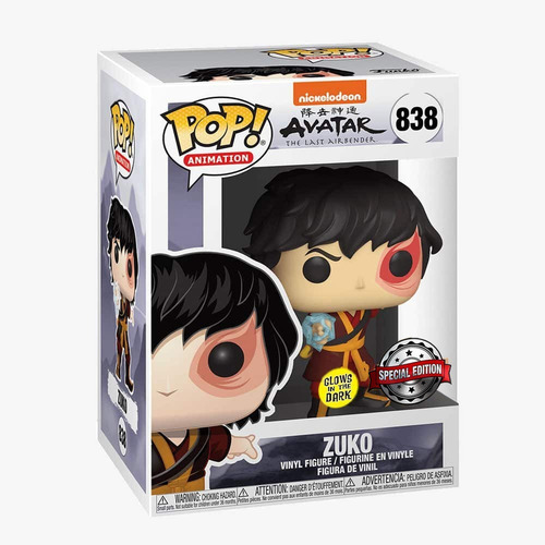 Boneco Funko Pop Anime Avatar A Lenda De Aang Zuko Glow 838