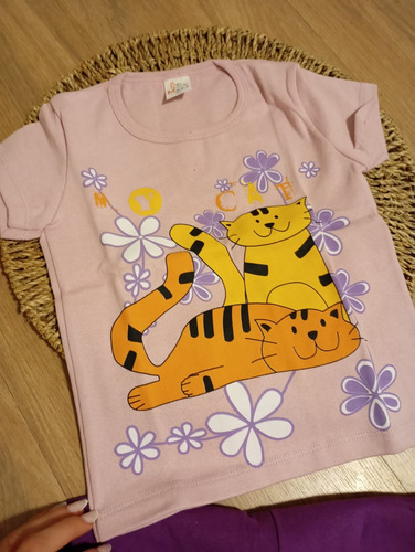 Conjunto Menina Infantil Camiseta E Shorts Algodão Verão Sortido Tamanho 08