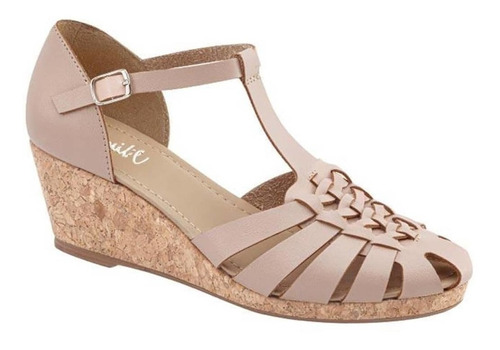 Sandalias Rosas Mujer Casual Tacón Medio Liso M4034