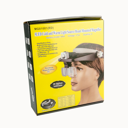 Imagen 4 de 4 de Lupa De Cabeza Luz Led Lentes Intercambiables