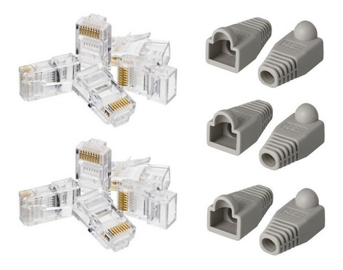 Imagen 5 de 8 de Pinza Crimpeadora + Pela Cable + 50 Fichas + Tester Rj45 Red