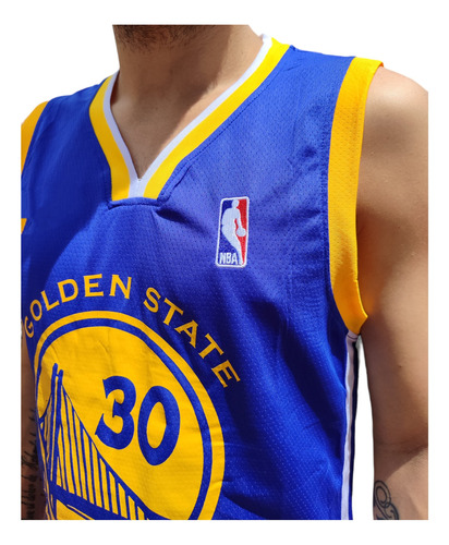 Conjunto Basquetbol - Nba Niño Y Adulto Warriors Azul