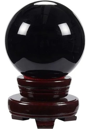 Bola De Cristal De Obsidiana Preta 8 Cm Decoração Para Casa