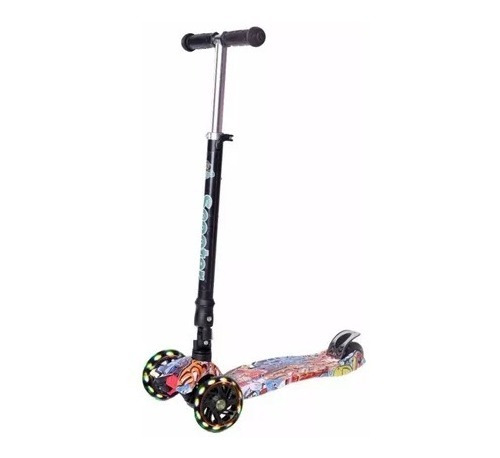 Patinete Infantil Scooter 3 Rodas Com Led C/ Freio Dobrável