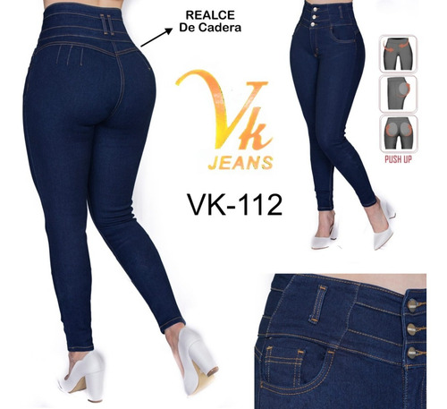 Imagen 2 de 4 de Jeans Dama Pantalones Mujer Colombiano Pompa Vk Jeans