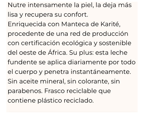 Maxi Leche Corporal Reparadora Piel Extra Seca Yves Rocher Karité