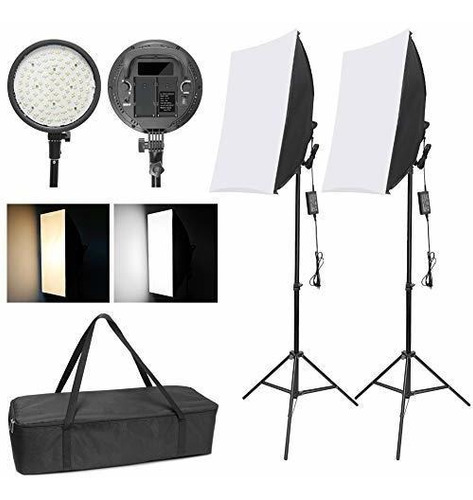 Kit De Iluminacion De Softbox De Fotografia Wisamic: Cabez