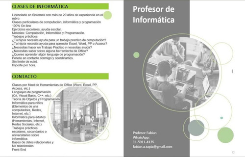 Clases Particulares Profesor De Computacion