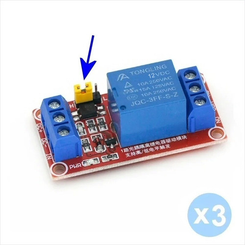 Pack 3 Modulo Relay 12v 1 Canal Trigger Alto Y Bajo, Arduino