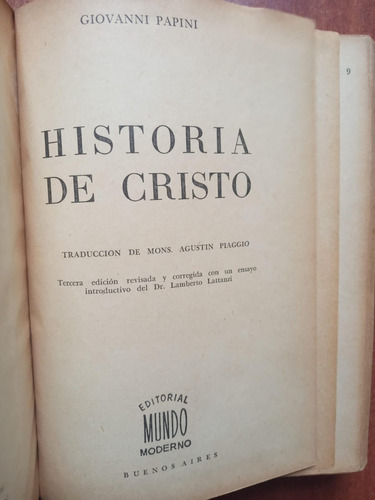 Historia De Cristo. Papini, Giovanni