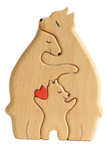 Rompecabezas De Arte De Madera De La Familia De Osos, 3 Osos