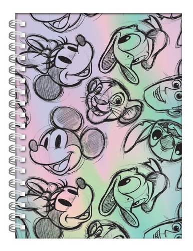Cuaderno Disney 100 16x21 Espiralado T/dura 80 Hojas Mooving Color 2