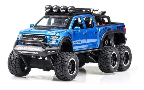 Ford Raptor F150 Tuning Edition Miniatura Metal Autos 1:28 Color Azul