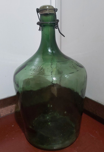 Damajuana Botellon Antiguo Villavicencio 10 Lts Tapón Vidrio