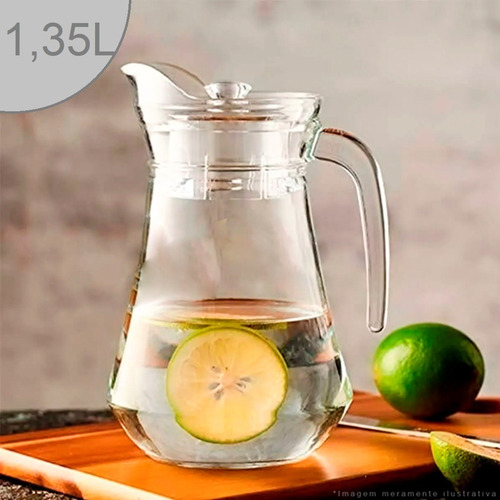 Imagem 3 de 4 de Jarra Com Tampa De Mesa Geladeira 1,5 Litros Água Suco Drink