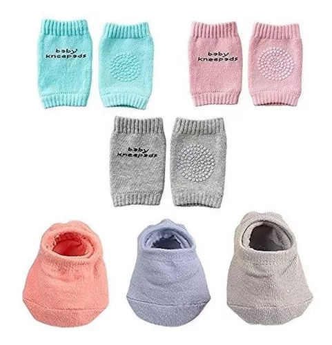 BOSONER Calcetines antideslizantes para bebés, niños y niñas, el mejor  regalo para bebés, rodilleras unisex para bebés y niños pequeños (negro y  gris