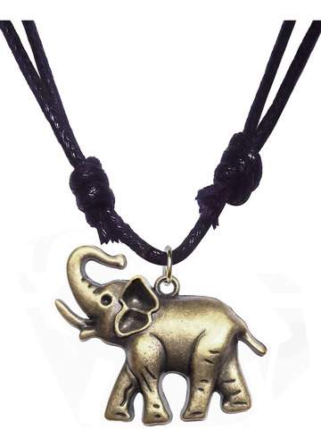 Collar De Cordón Ajustable Con Colgante De Elefante De Bronc