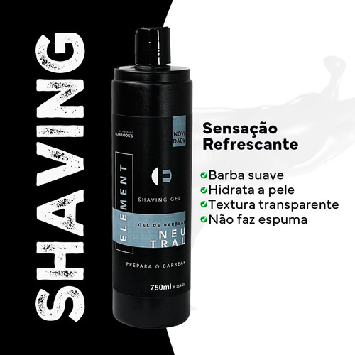 Kit 3x Shaving Gel De Barbear Neutral Shave 750ml Element