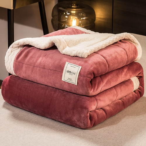 Manta De Cama Polar Bicolor Para Sofá O Cama