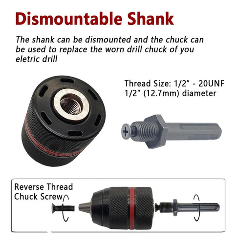 Broquero Chuck Plus Impact 2-13 Mm Sujetion 1/2-20unf
