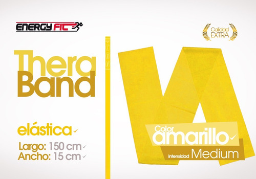 Imagen 4 de 10 de Banda Elastica 150cm Medium Theraband Ejercicio Fitness Yoga