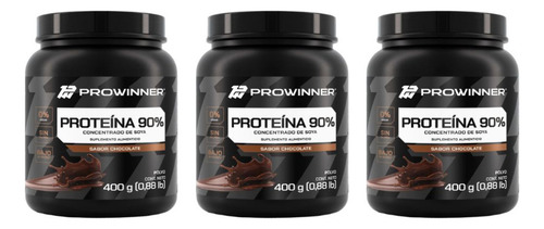 Kit 3 Piezas Proteína 90% Conc Soya Chocolate 400 G