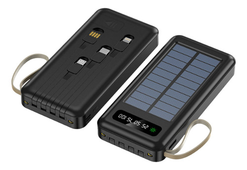 Paquete De Batería Solar Portátil Usb De 20000 Mah Con Carga