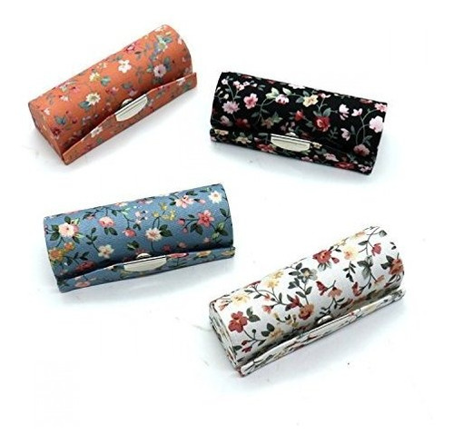 Huele 4 Piezas Señora Diseño Floral Labios Bolsa De Funda 