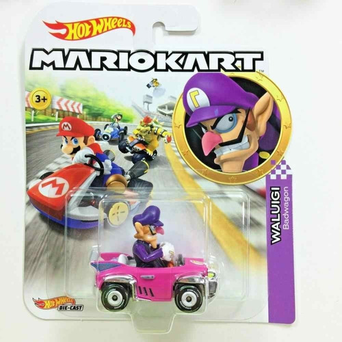 Auto Badwagon De Waluigi - Hot Wheels Mario Kart Mattel