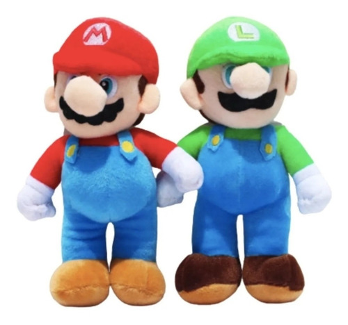 Imagen 1 de 2 de Peluches De Mario Bros Luigi Y Mario 40 Cm