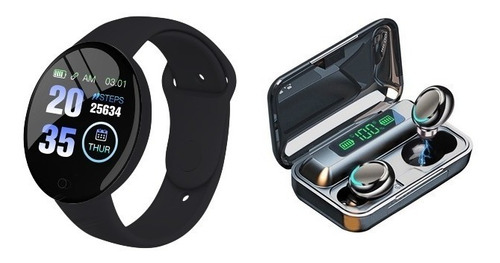 Reloj D18 Inteligente Smartwatch + F9 Audífonos Power Bank