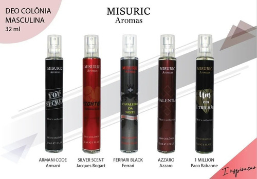 Deo Colônia Masculina Misuric Aromas Um Em 1 Trilhão 32ml Presente Volume Da Unidade 32 Ml