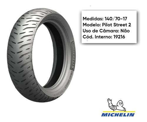 Pneu Traseiro Gs 500 140-70-17 Pilot Street 2 Michelin