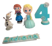 Comprar Adorno Para Torta Frozen, Elsa, Olaf, Anna, Numero Y Nombre Celeste Frozen
