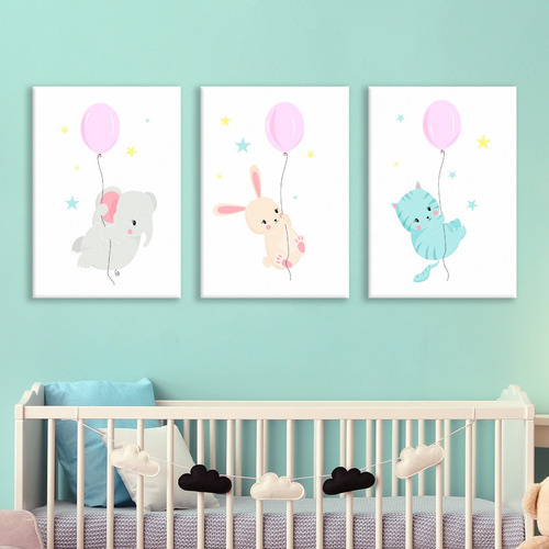 Cuadros Para Cuarto De Bebe Niño Niña Animalitos Infantil M1