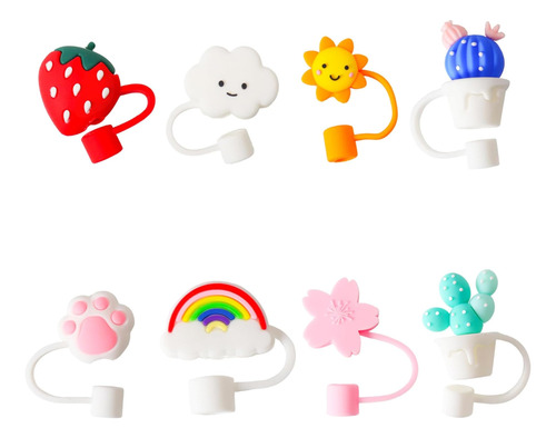 Yolispa Tapa Para Popote, 8 Pieza Fundas De Pajita Multicolor