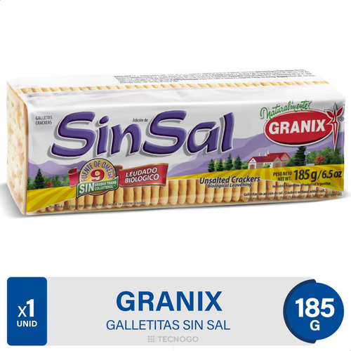 Imagen 1 de 8 de Galletitas De Agua Granix Sin Sal Crackers - 01mercado