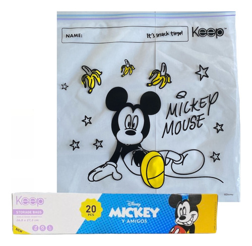Bolsas Multiuso Hermética Mickey Mouse 27*27cm  20unid Keep