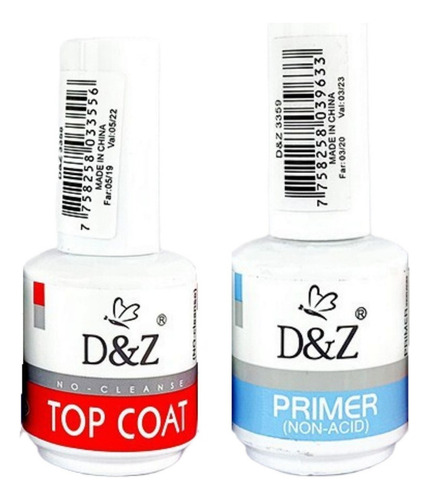 2un Top Coat D&z Blindagem Unhas Gel Led Uv Manicure