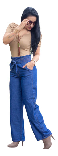 Pantalón Jeans Bota Recta Mujer Jeans Bota Campana Pretina R