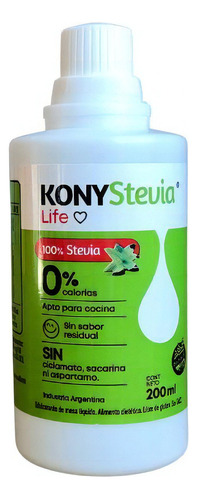Edulcorante Liquido Stevia Sin Tacc Kony 200 Cc