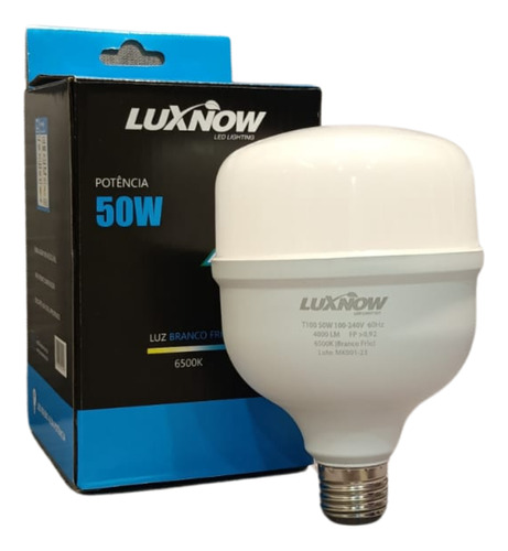 Luxnow Lâmpada Bulbo 50w Branco Frio 6500k Soquete E27 Cor da luz Branco-frio 110V/220V